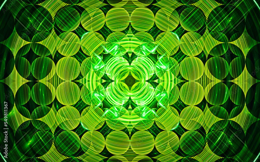 Leinwandbilder digital illustration abstract image generated fractal background image wallpaper pattern of various geometric shapes and lines of various colors for computer graphics or web design