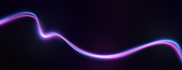 Blue, pink curved light line, rope, tape. Smooth festive neon line with light effects. Element for your design, advertising, postcards, invitations, screensavers, websites, games.	
