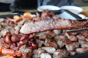 South Korea food. Korean bbq cook