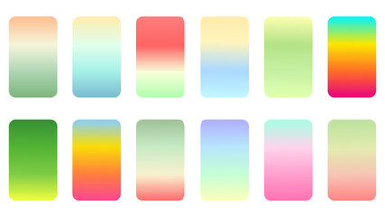 Gradients happy colorful swatches set vector