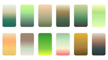 Gradients nature colorful swatches set vector