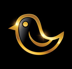 Golden Luxury Bird Logo Sign