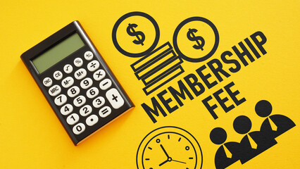 Membership fee is shown using the text - obrazy, fototapety, plakaty