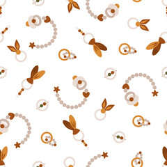 seamless pattern with newborn toys