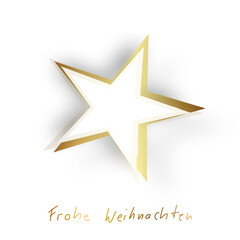 Obraz premium Stern Frohe Weihnachten Gruß Karte Stern Gold