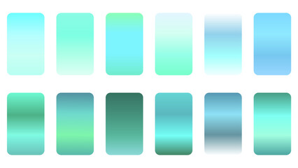 Gradients sky blue colorful swatches set collection vector