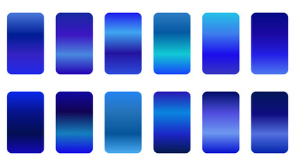 Gradients blue colorful swatches set collection vector
