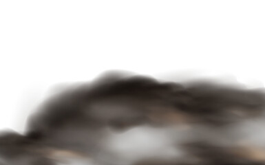 Dust cloud with particles,dirt,cigarette smoke, smog, soil and sand. Realistic vector isolated on transparent background. Concept house cleaning, air pollution,big explosion,desert sandstorm.