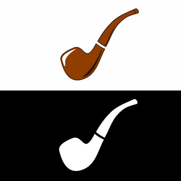 Elegant Smoking Pipe Vector Logo