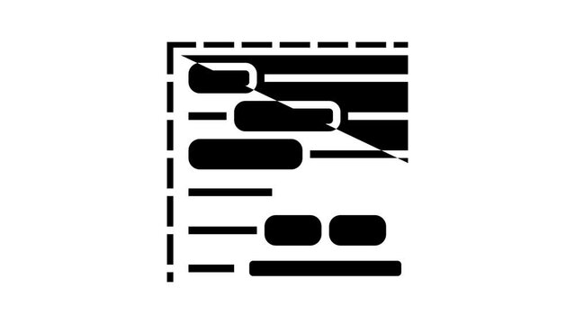 gantt chart glyph icon animation