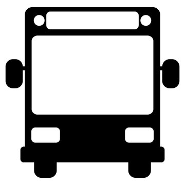 Transporte público. Servicio de transporte urbano o interurbano. Silueta aislada de autobús de pasajeros