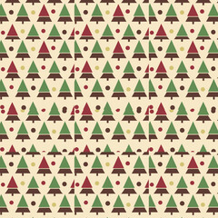 Geometric Christmas tree repeating pattern wrapping paper