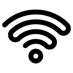 Símbolo aislado WiFi con líneas en zigzag con forma de ondas unidas 
