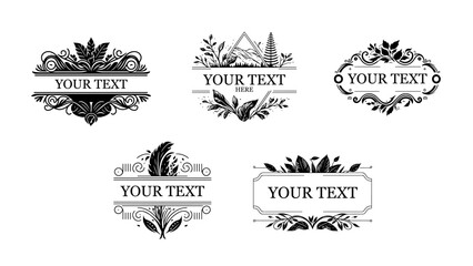 Set of vector vintage logo templates, elements, labels