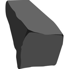 A set of black charcoal of various shapes.Collection of pieces of coal, graphite, basalt and anthracite. The concept of mining and ore in a mine.Rock fragments,boulders and building material.