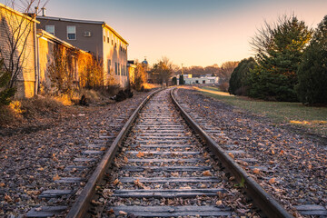 Fototapeta premium railway in the morning