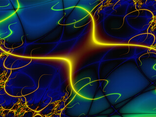 bright abstract pattern of bright and luminous lines, wallpaper, color graphics, design