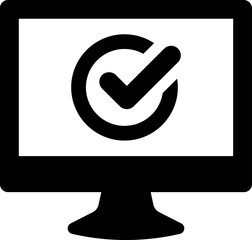 Computer monitor check icon