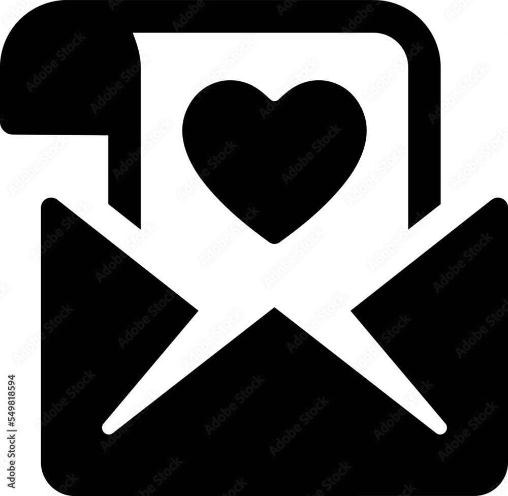 Sticker valentine letter icon