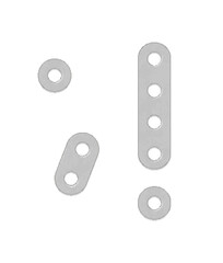 Alphabet from the details of the iron constructor. Period, comma and exclamation mark. Vector illustration isolated on white background