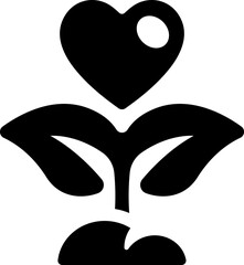 Growth love icon