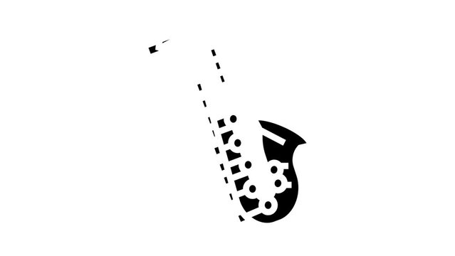 saxophone music instrument glyph icon animation