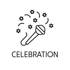 Celebration thin line icon on white background