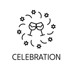 Celebration thin line icon on white background