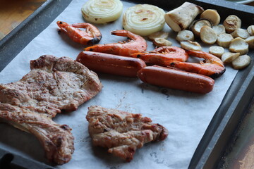 South Korea food. Korean bbq cook