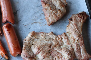 South Korea food. Korean bbq cook