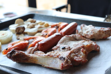 South Korea food. Korean bbq cook