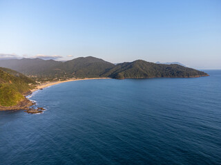 amazing seaside town with mountains and paradisiacal beach
