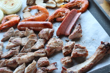 South Korea food. Korean bbq cook