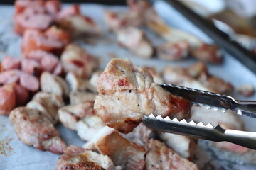 South Korea food. Korean bbq cook