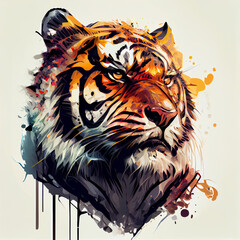 Illustratio of a beautiful tiger, nature, wildlife symbol