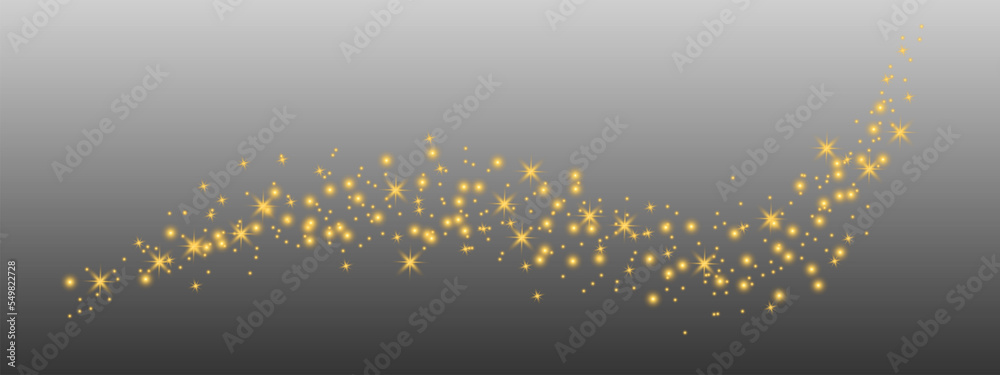 Poster glittering vector dust on a transparent background. golden sparkling lights. christmas holiday glow 
