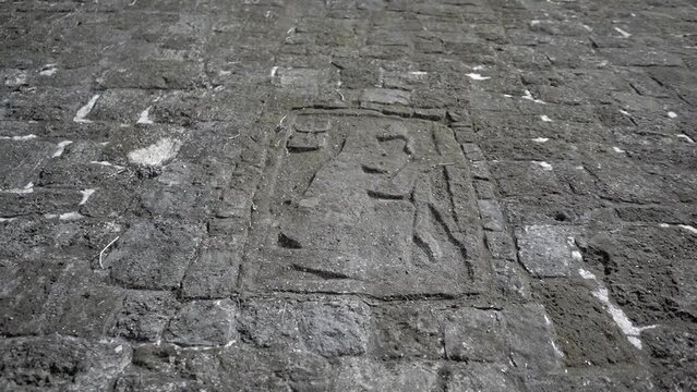 Petroglifo Maya Ruinas de Coba, Mexico, Cancha de pelota maya, juego de pelota 