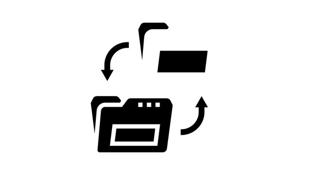 transfer folder glyph icon animation