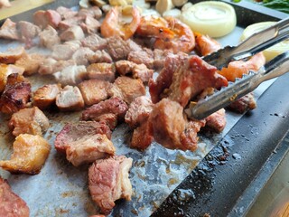 South Korea food. Korean bbq cook