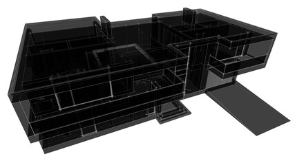 house building sketch architecture 3d illustration