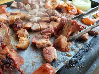 South Korea food. Korean bbq cook