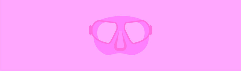 illustration of diving mask on pink background, female diving illustration, women divers illustration