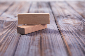 stack of wooden block with white background and free copy space