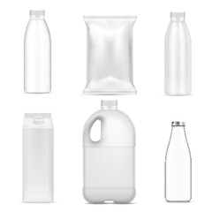Milk Packages Realistic Set