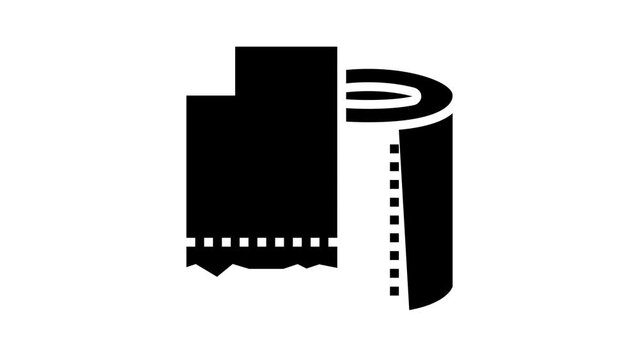 toilet paper roll glyph icon animation