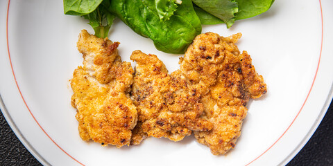 fried brain pork offal meat snack healthy meal food snack diet on the table copy space food background rustic top view