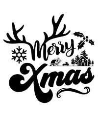 Naklejka premium Merry Xmas T-shirt design