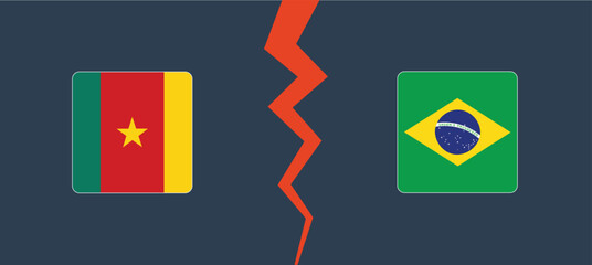 Cameroon vs Brazil with a square border.  