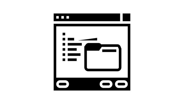 browse folder glyph icon animation