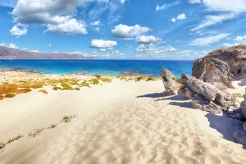 Foto auf Acrylglas Elafonissi Strand, Kreta, Griekenland Mittelmeerküstenlandschaft im Sommer